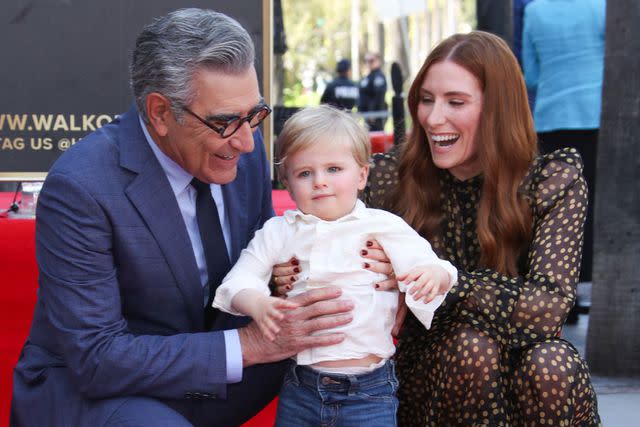 <p>Matt Baron/BEI/Shutterstock</p> Eugene Levy, Sarah Levy and son James