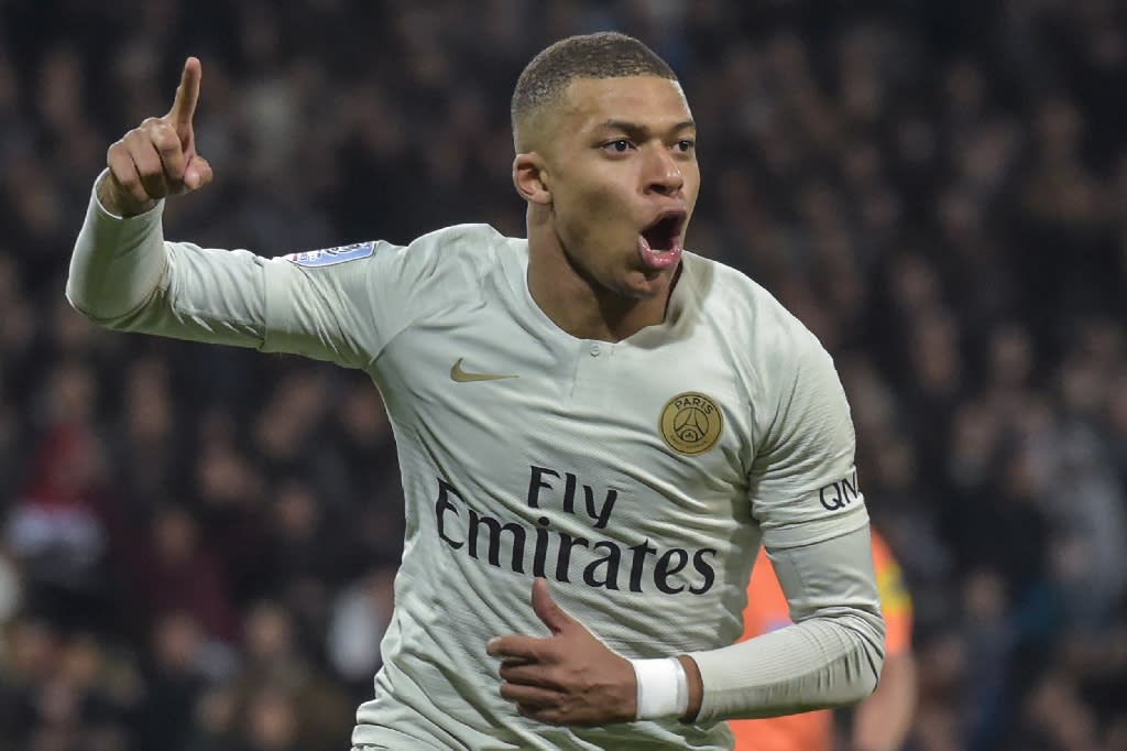 Mbappé celebra un gol recordando que la ‘m’ es muda. (AFP/Pascal PAVANI).