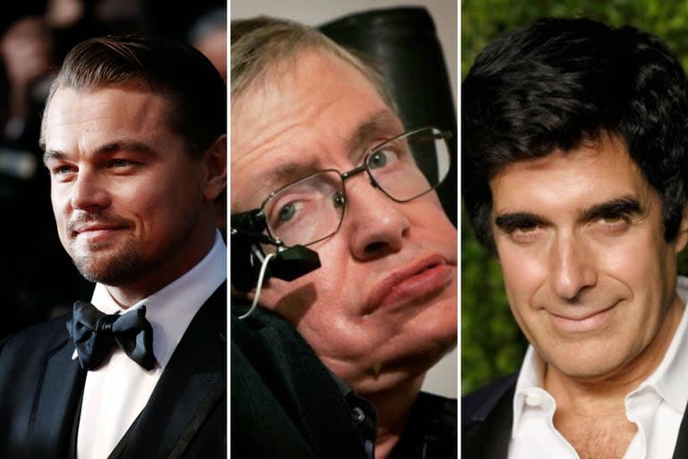 DiCaprio, Stephen Hawking y el ilusionista David Copperfield, nombrados en la causa