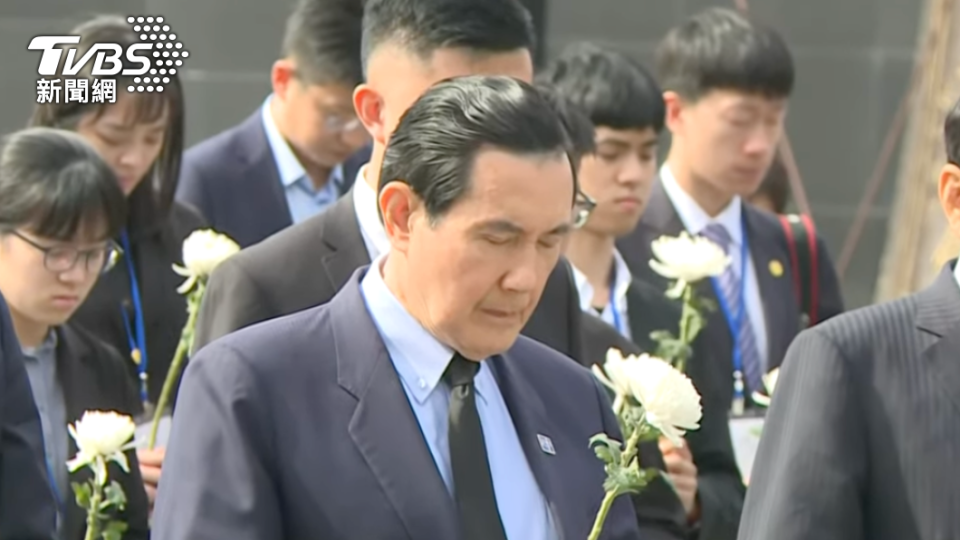前總統馬英九29日前往南京大屠殺紀念館參訪。（圖／TVBS）