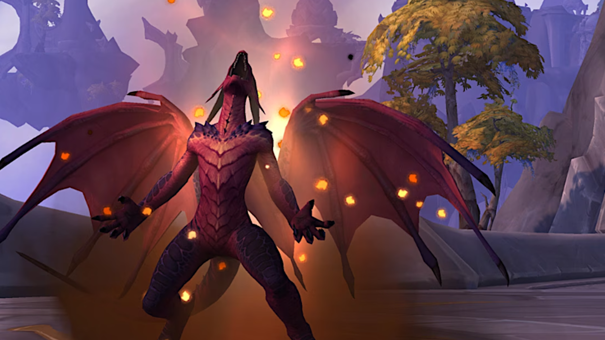  An Augmentation Evoker from World of Warcraft: Dragonflight unleashes draconic power. 