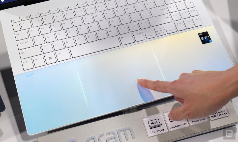 <p>When you touch it, the trackpad lights up to make it easier to see.</p>
