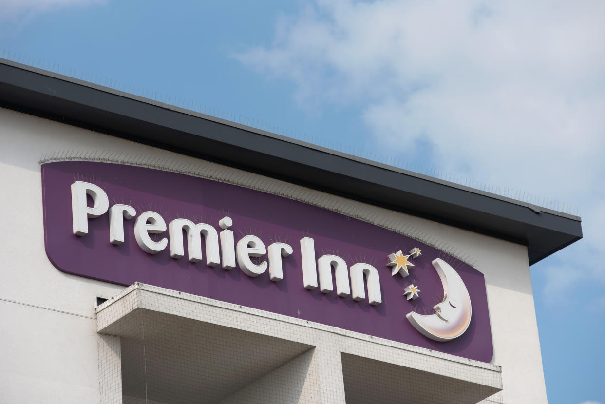 A general view of a Premier Inn sign on May 8, 2018 in Southend on Sea, England. Photo: John Keeble/Getty Images