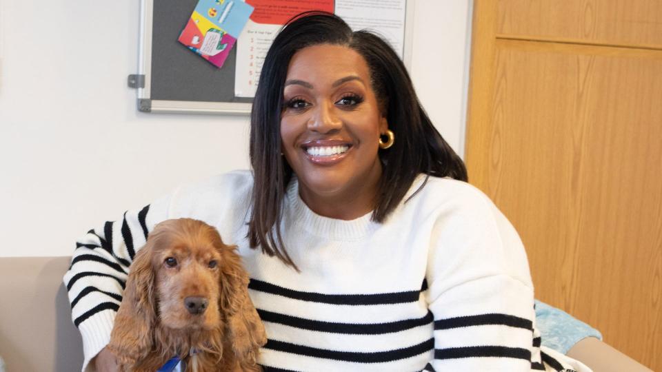 Alison Hammond with spaniel Nelly on For The Love of Dogs