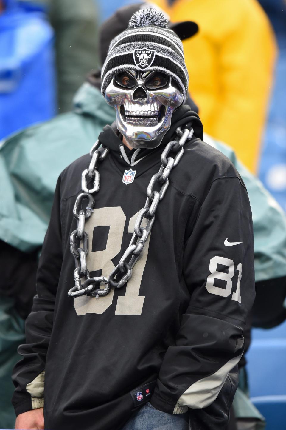 Raiders fans always dress like they're in a Purge movie.