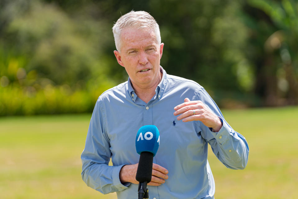 Craig Tiley, pictured here speaking to the media at the Australian Open in January.