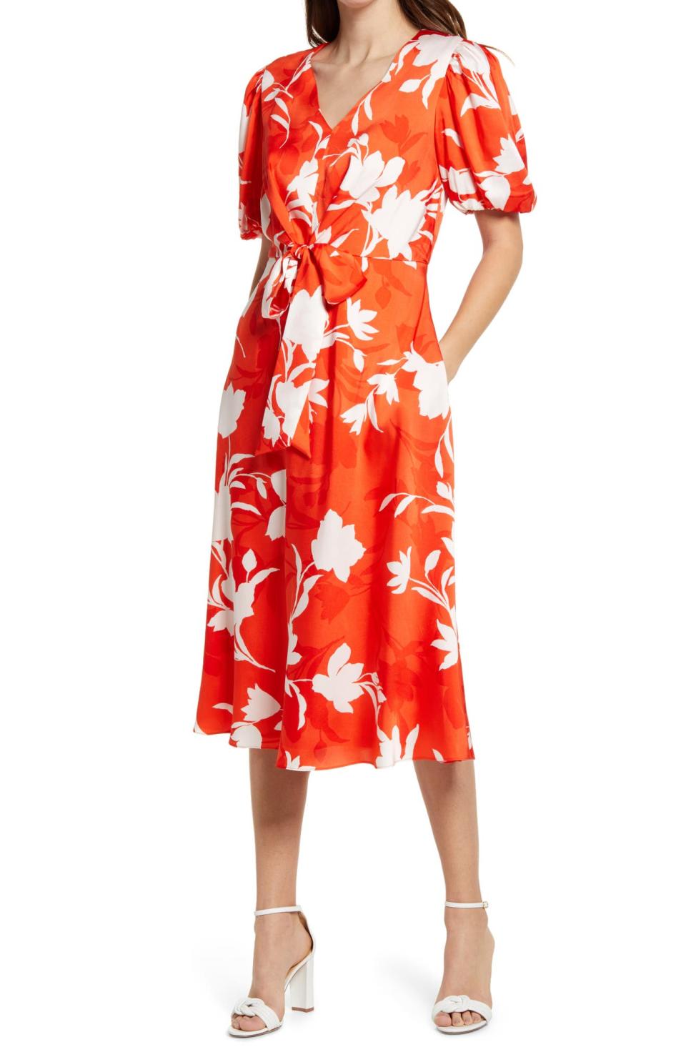 Julia Jordan Floral Balloon Sleeve Midi Dress. Image via Nordstrom.