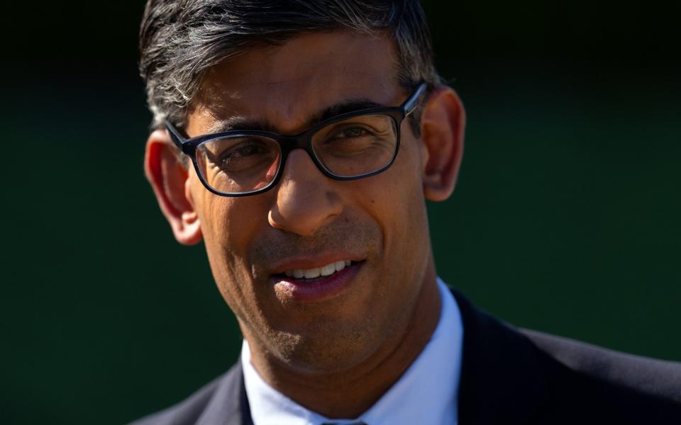 Britain's Prime Minister, Rishi Sunak, speaks during an interview before departing the European Political Community (EPC) Summit - Carl Court/Getty Images Europe