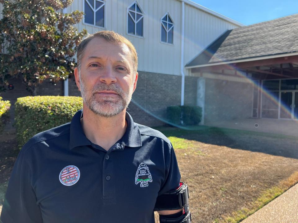 Larry Coleman of Madison after casting his ballot Tuesday at Madison's Pilgrim Rest M.B. Baptist Church.