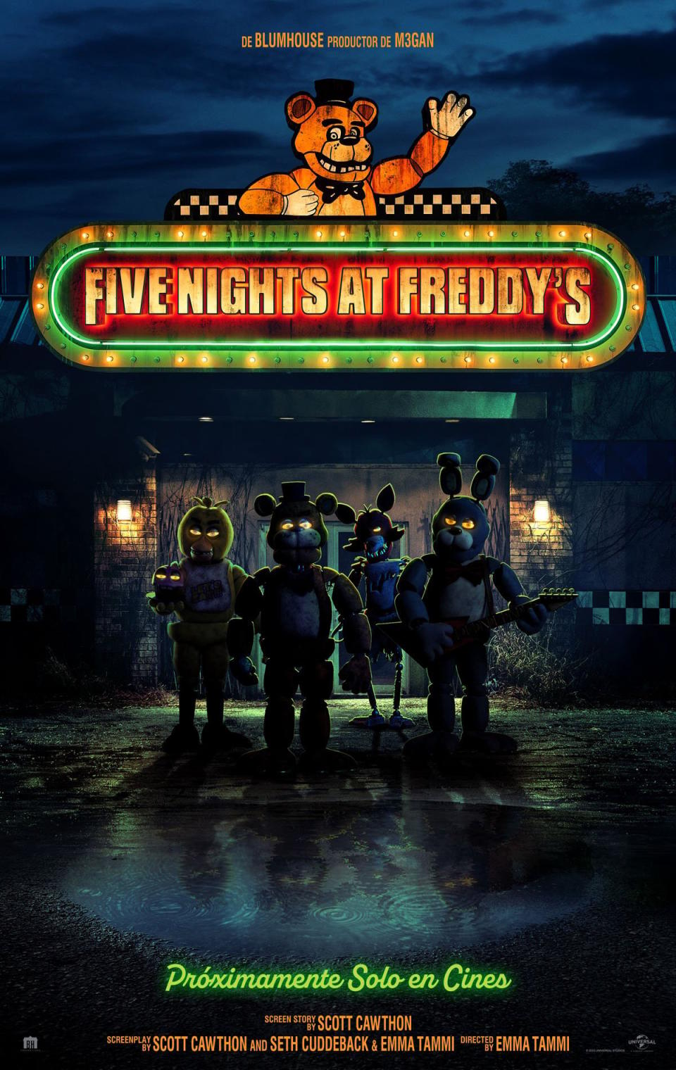 Póster oficial de Five Nights At Freddy's (Imagen: Yahoo)