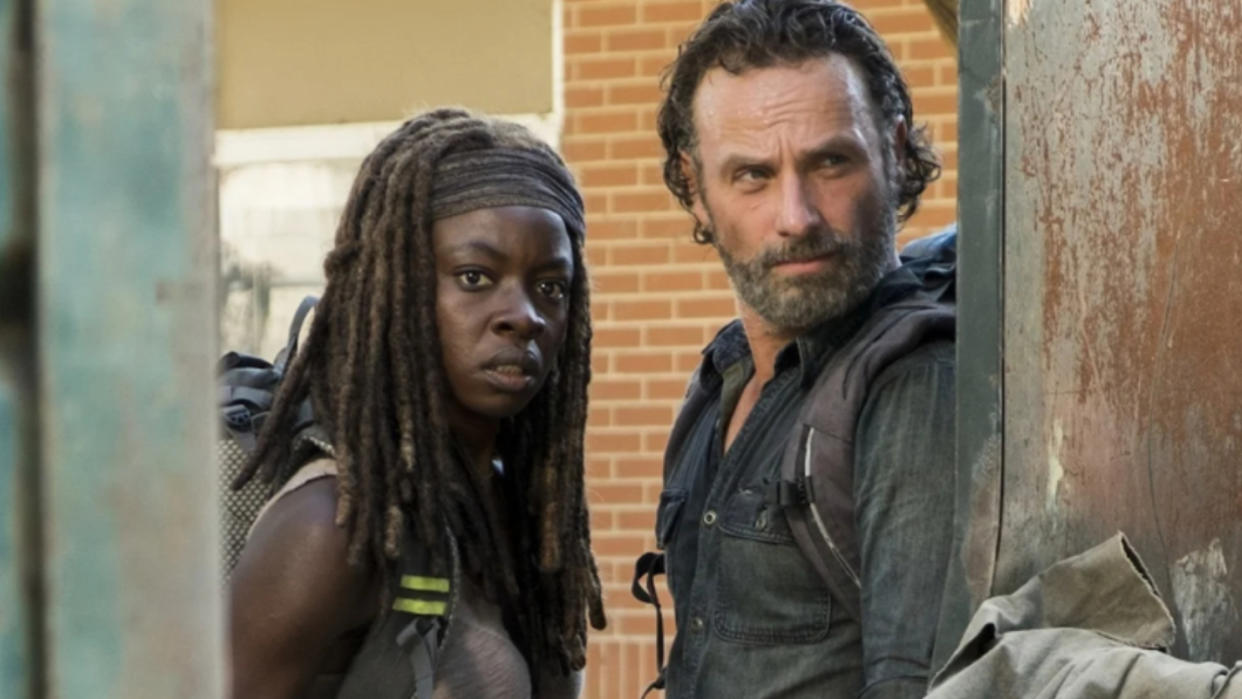  Andrew Lincoln as Rick and Danai Gurira as Michonne in The Walking Dead 