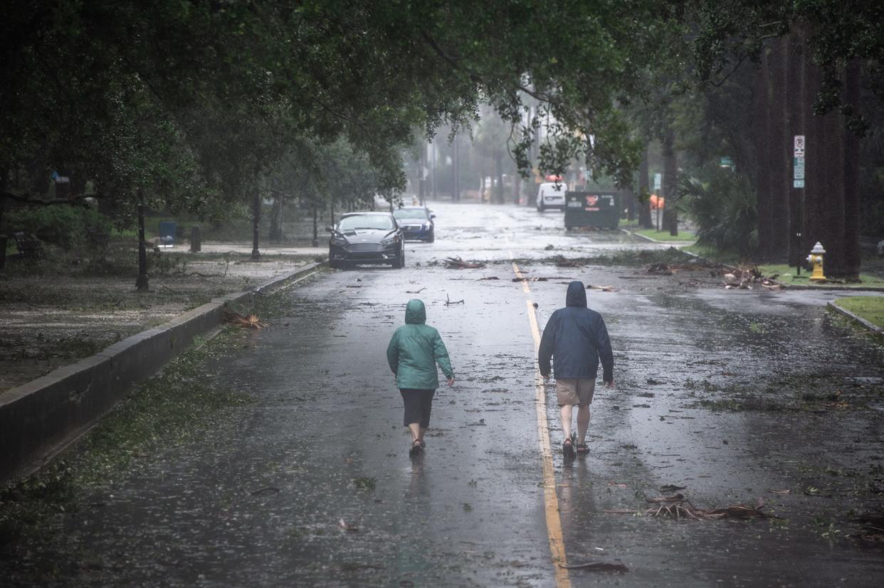 Charleston, S.C., didn't see as much flooding as authorities anticipated from Hurricane Dorian, though parts of Market Street were under a foot of water.