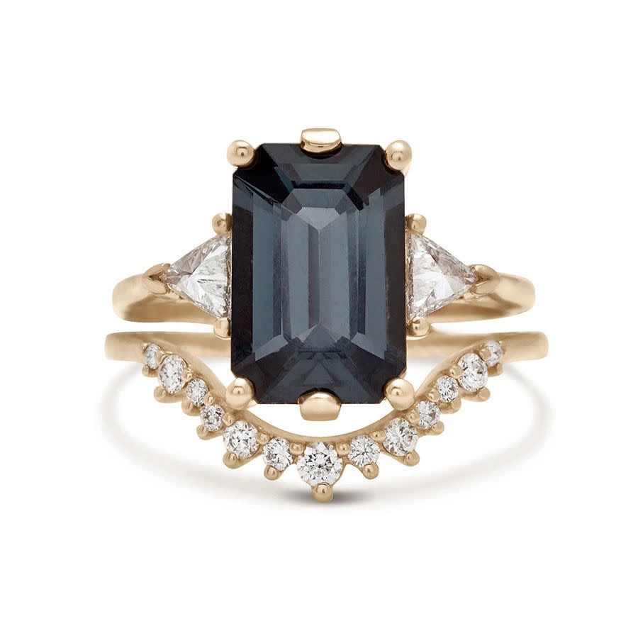 <p>Looking for a fashion-forward alternative to the classic engagement ring? Try this striking black spinel, with its lacy frame of white diamonds.</p><p>Gold, black spinel and diamond ring, about £6,676, Anna Sheffield</p><p><a class="link " href="https://www.annasheffield.com/products/bea-suite-no-45" rel="nofollow noopener" target="_blank" data-ylk="slk:SHOP NOW;elm:context_link;itc:0;sec:content-canvas">SHOP NOW</a></p>