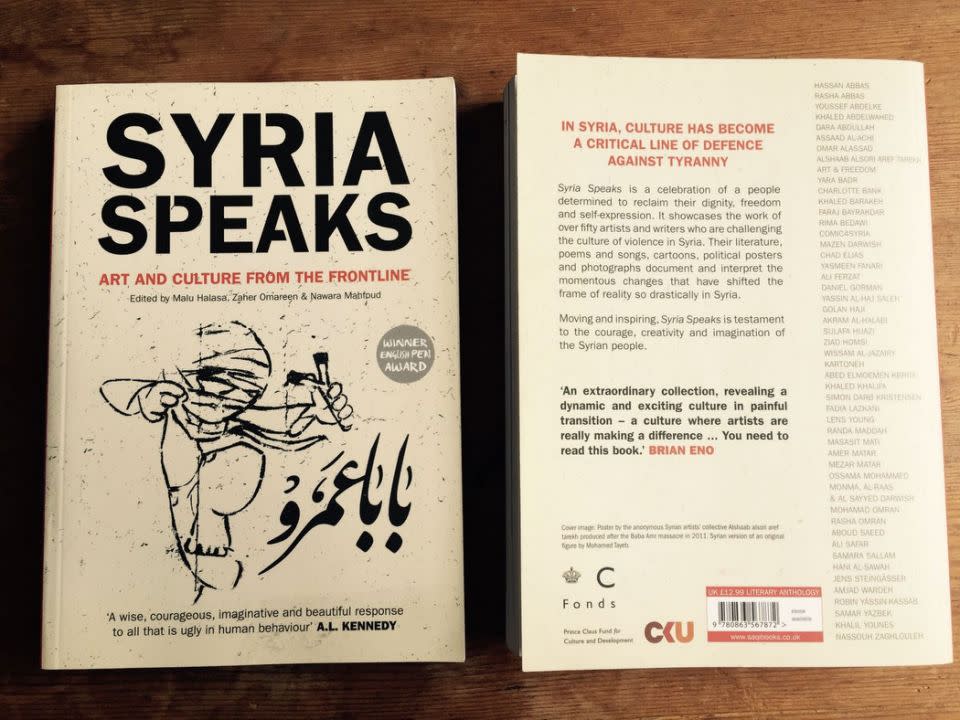 Syria Speaks claims to be a book about arts and culture from the frontline. Photo: Twitter/SaqiBooks