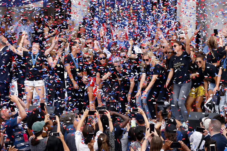The U.S. team soaks in adulation at a ticker-tape parade in New York City on July 10 | John Lamparski—WireImage/Getty Images