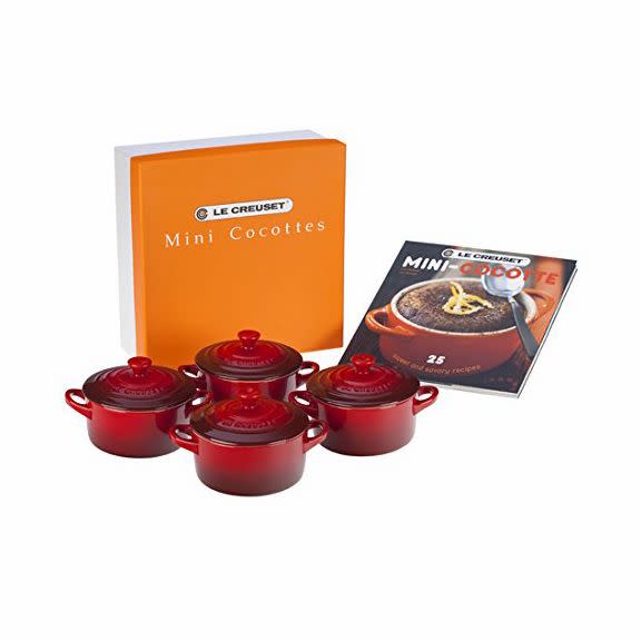 Set of 4 Mini Cocottes with Cookbook