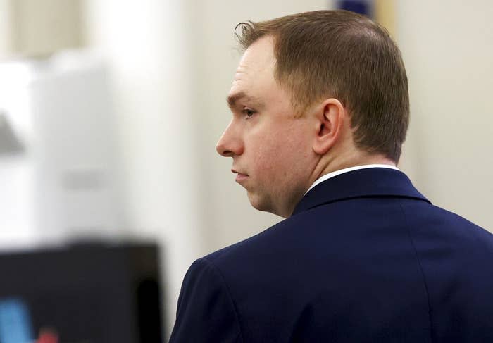 Former police officer Aaron Dean attends the first day of his murder trial in Fort Worth, Texas, on Dec. 5, 2022.