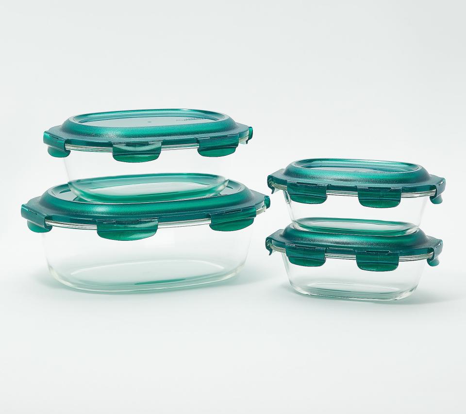 LocknLock 4-Piece Oval Glass Bake & Serve Storage Set (Photo: QVC)