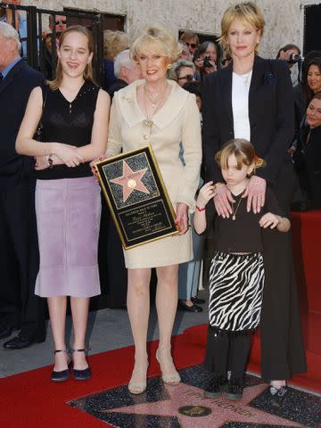 <p>Maury Phillips/WireImage</p> Dakota Johnson, Tippi Hedren, Melanie Griffith and Stella Banderas.