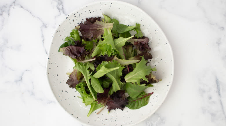 salad greens in bowl