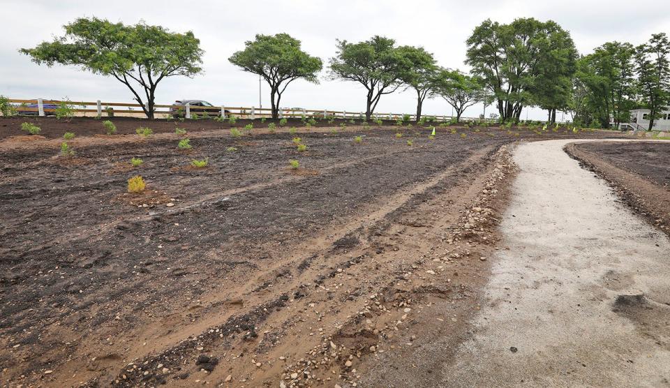 The city has transformed the former location of The Beachcomber nightclub on Quincy Shore Drive, along with the parking lot, into a park. Monday, July 3, 2023.