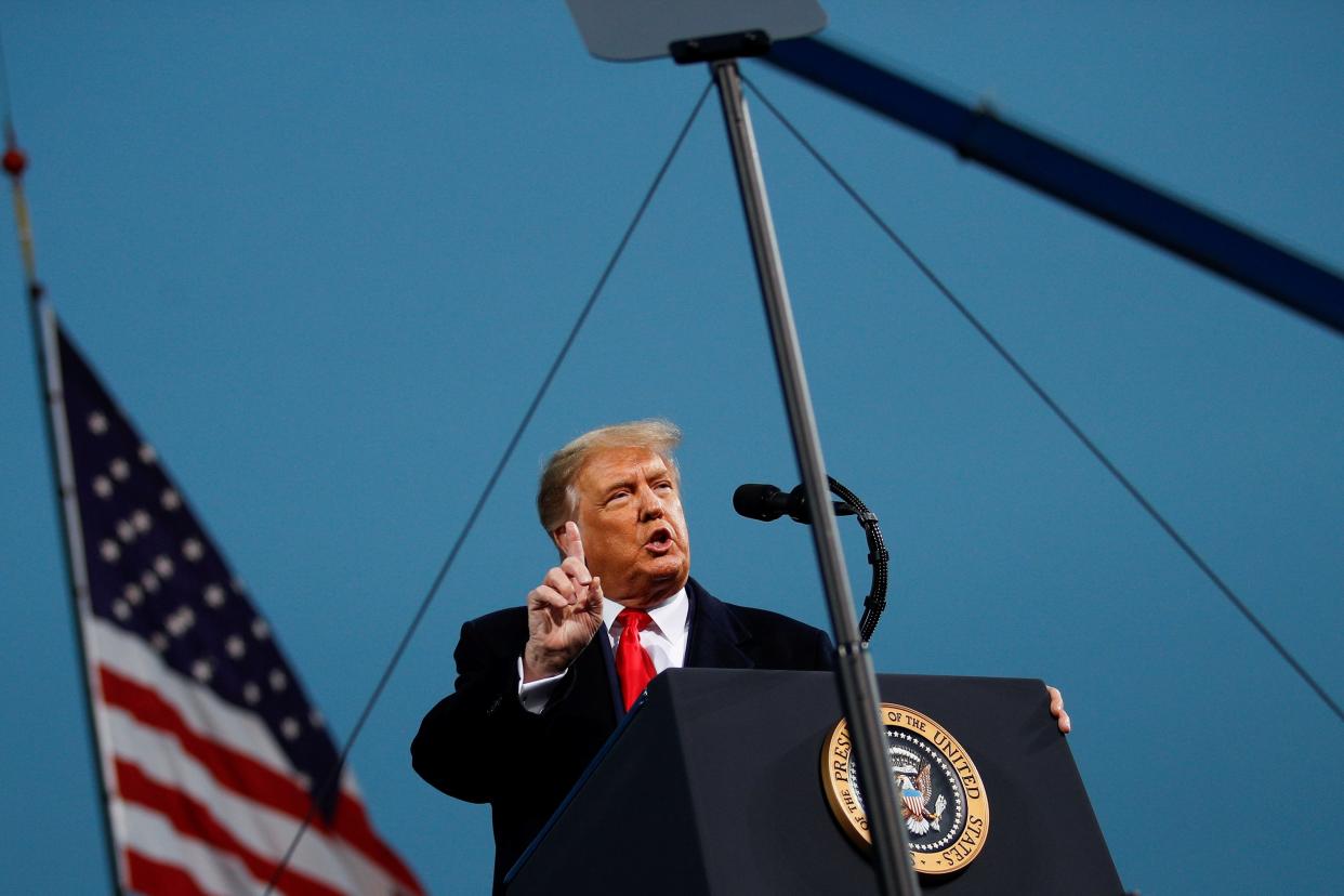 Donald Trump attends a campaign event in Fayetteville (REUTERS)