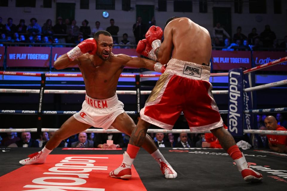 Harlem during his victory over Miguel Antin in March (Getty)