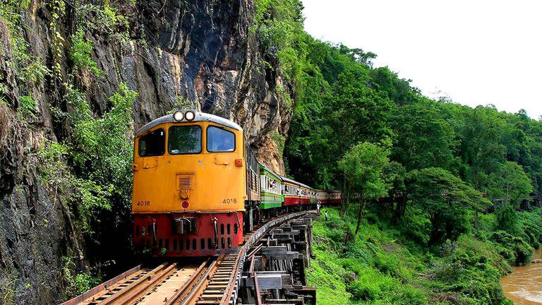 El "tren de la muerte", en en la provincia tailandesa de Kanchanaburi