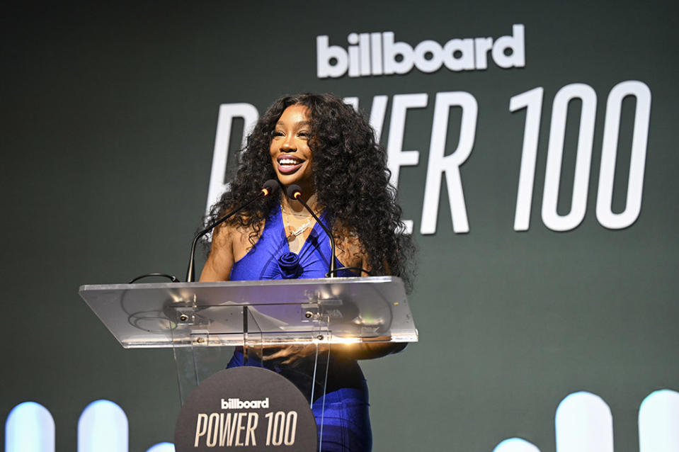 SZA at the Billboard Power 100 Event held at NeueHouse Hollywood on January 31, 2024 in Los Angeles, California. at the Billboard Power 100 Event held at NeueHouse Hollywood on January 31, 2024 in Los Angeles, California.