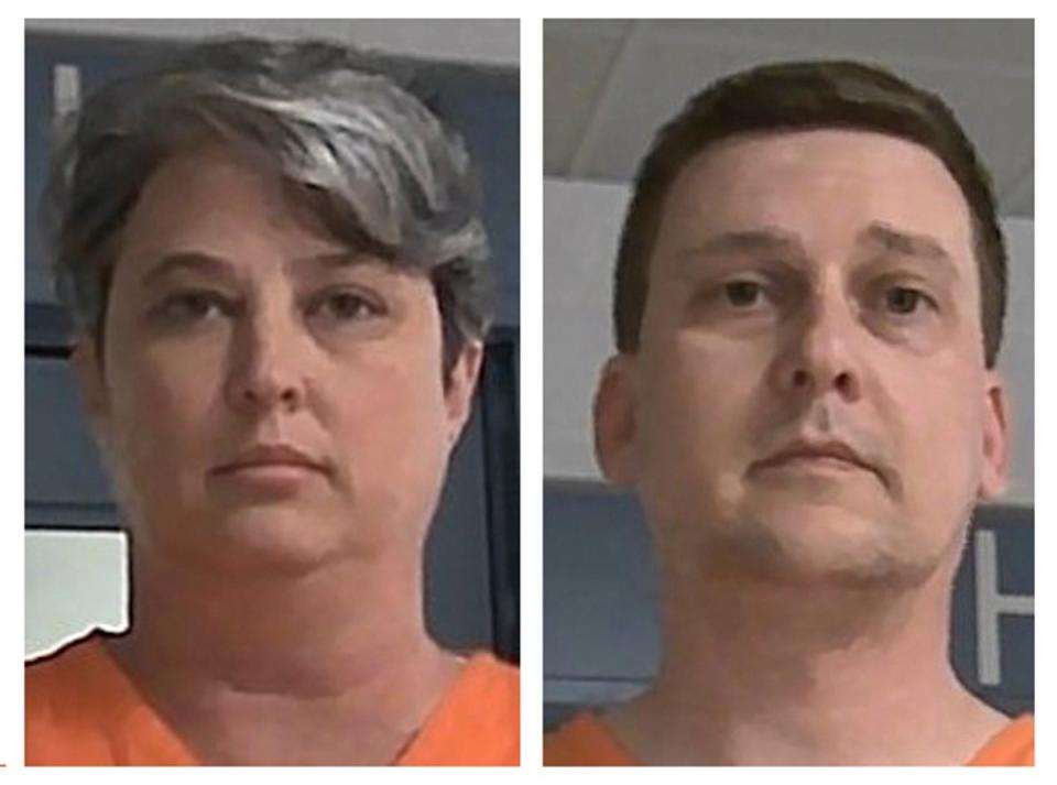 These booking photos released Oct. 9, 2021, by the West Virginia Regional Jail and Correctional Facility Authority show Jonathan Toebbe and his wife, Diana Toebbe. (AP)