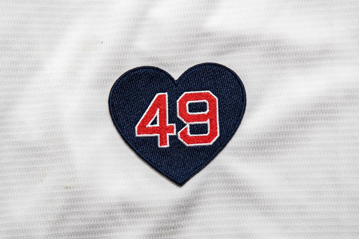 The Boston Red Sox will wear this memorial patch in honor of the late Tim Wakefield, a longtime Hingham resident, on their jerseys for the 2024 season.