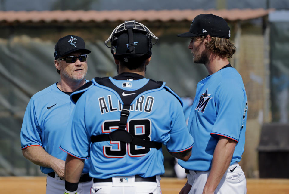 Mel Stottlemyre Jr. with the Marlins.