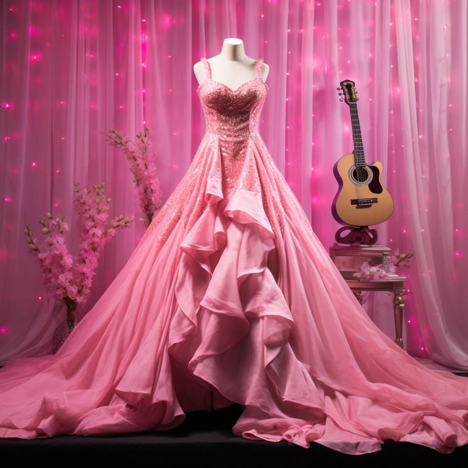 A pink gown