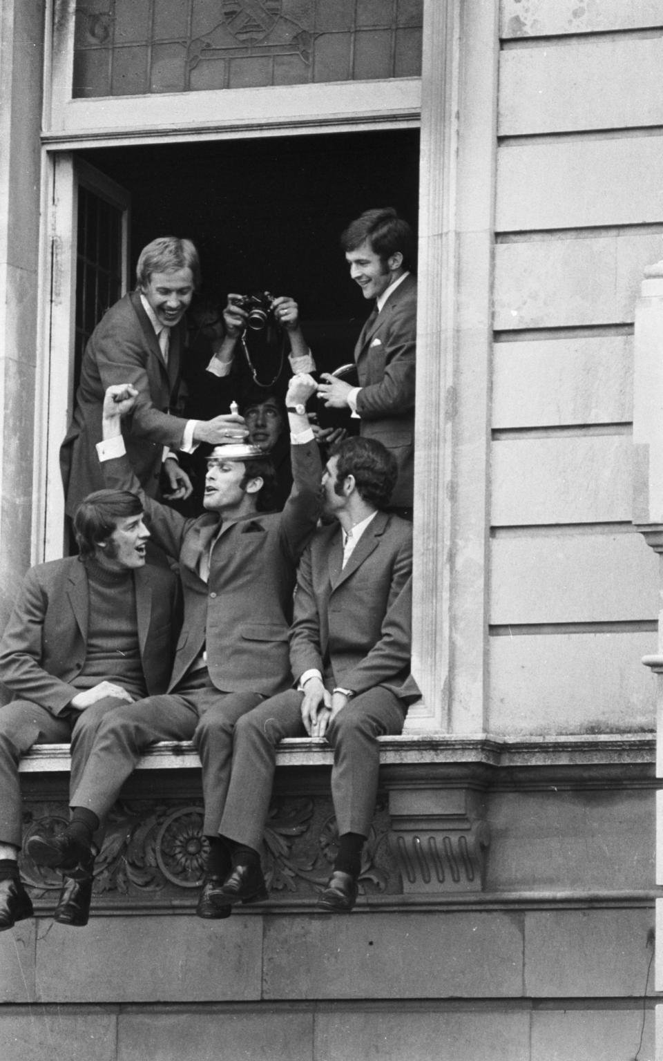 Chelsea FC football players (clockwise from top left), Alan Birchenall, John Hollins, Peter Osgood, John Dempsey and Ian Hutchinson