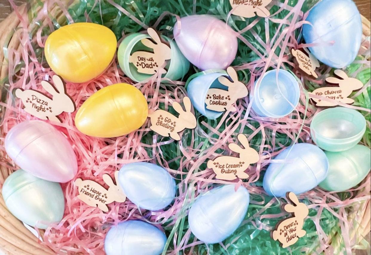 a group of colorful eggs