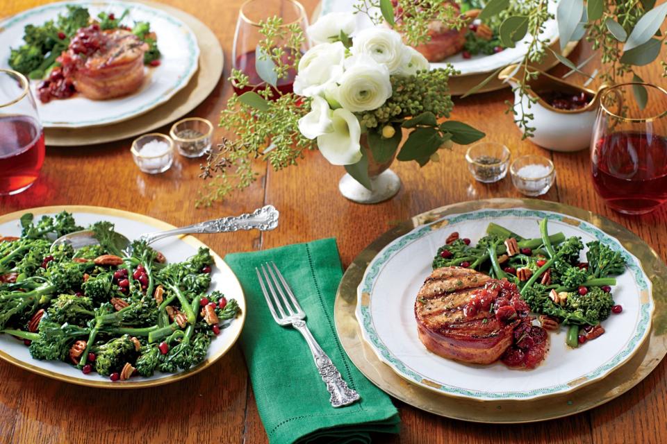 Grilled Pork Loin Steaks with Cherry-Plum Sauce