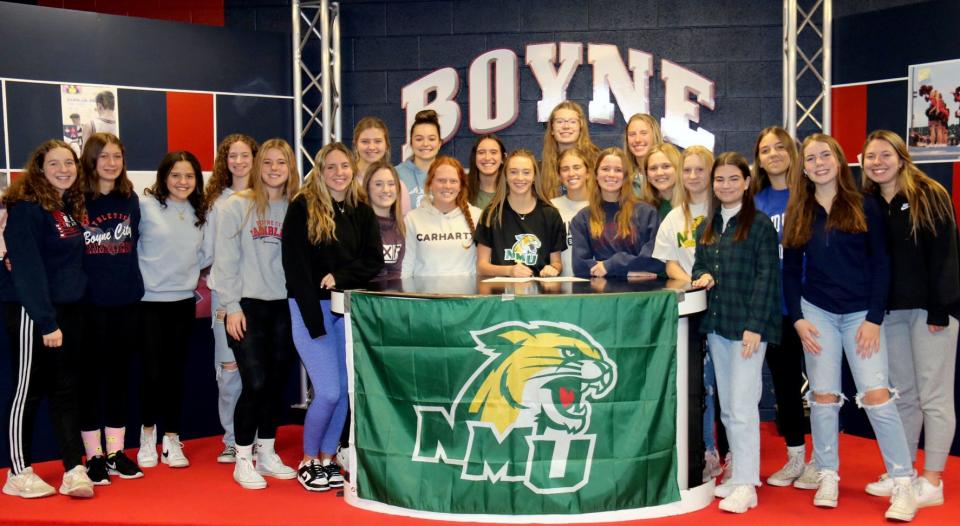 As a member of the basketball, soccer, track and cross country teams at Boyne City, Ava Maginity (middle) has had quite a few teammates and friends over the years.