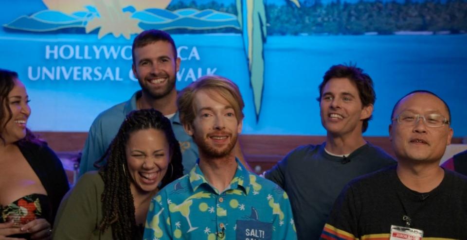 The "Jury Duty" cast laughs as they leave Margaritaville