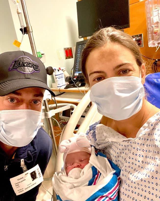 Carson Daly and his wife Siri are now the proud parents of four! The couple introduced their newborn daughter Goldie Patricia Daly on Instagram on March 26, 2020, in a selfie complete with facemasks, due to the current coronavirus pandemic. “Daly Planet Exclusive,” the “Last Call With Carson Daly” host began. “Carson & Siri Daly (Hi! That’s us!) along with proud siblings Jackson James (11) Etta Jones (7) and London Rose (5) are beyond thrilled to announce the arrival of Goldie Patricia Daly! She was born at 4:08pm (ET) coming in at 8.2lbs & 20 inches long.” Daly went on to thank “[…] the incredibly brave & selfless medical staff at our hospital in New York and also the many courageous people on the front lines of this dreadful virus. We thank God not only for the safe birth of our daughter, but for their tireless work attending to so many in need. It is a bittersweet event for us as we are extremely grateful, but also mindful of this unparalleled time in our history.”