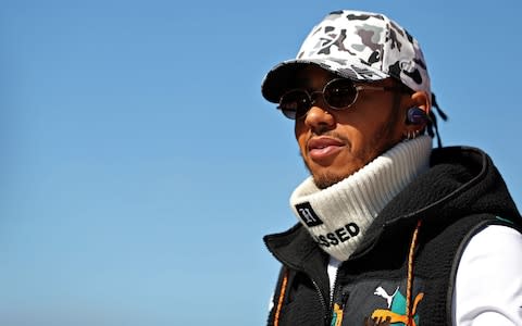 Lewis Hamilton on the drivers' parade - Credit: Getty Images North America