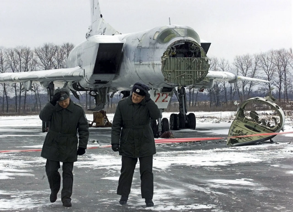 Ukrainian Tu-22 strategic bomber being dismantled <span class="copyright">AP</span>