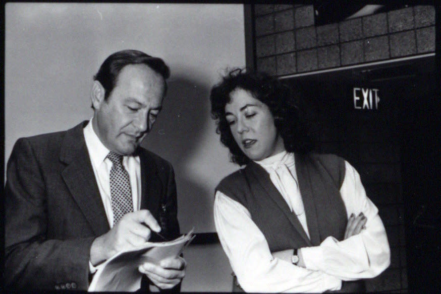 Dr. Robert Newman, shown in 1985 at a department head meeting on&nbsp;Beth Israel&rsquo;s main hospital campus, was known in harm reduction circles as the "methadone pope." In the 1970s, he grew New York City's fledgling methadone program to 10,000 patients in two years. (Photo: The Arthur H Aufses Jr MD Archives at Mount Sinai)