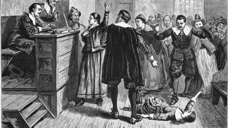 An 1876 illustration of a Salem courtroom.