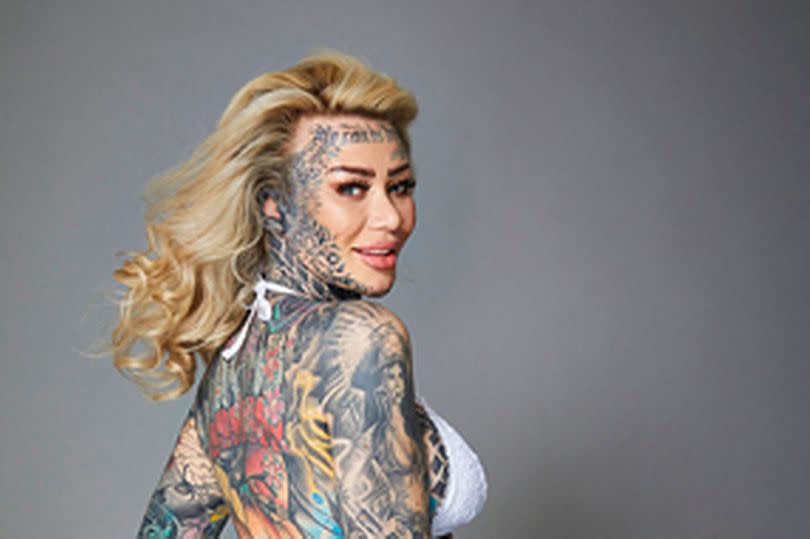 Becky was inspired by the women gracing the covers of tattoo magazines