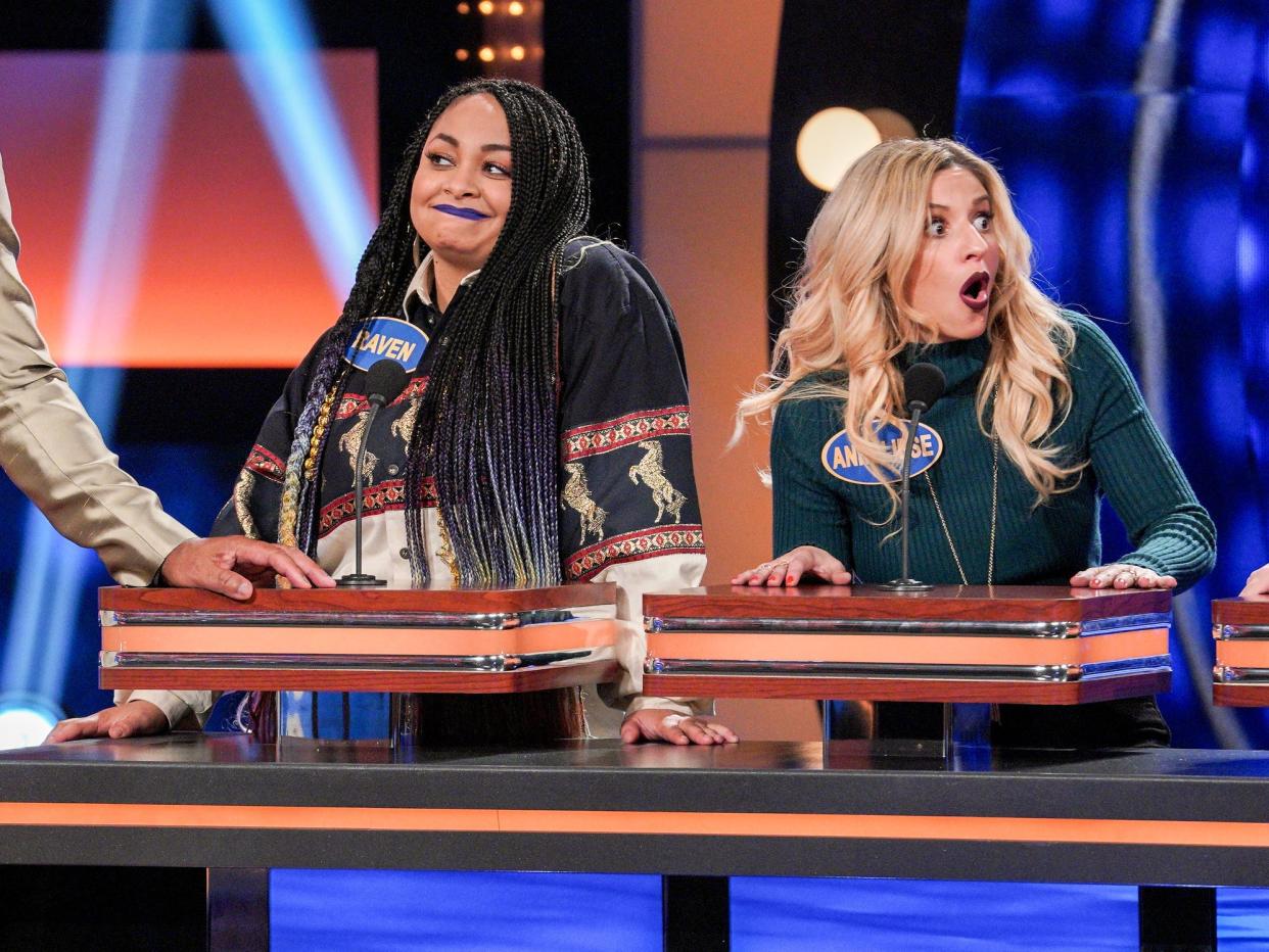 Raven-Symoné and Anneliese van der Pol on "Family Feud."