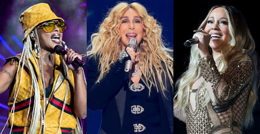 This combination of photos shows Mary J. Blige, from left, Cher, and Mariah Carey, who are among the 2024 nominees for induction into the Rock & Roll Hall of Fame. (AP Photo)