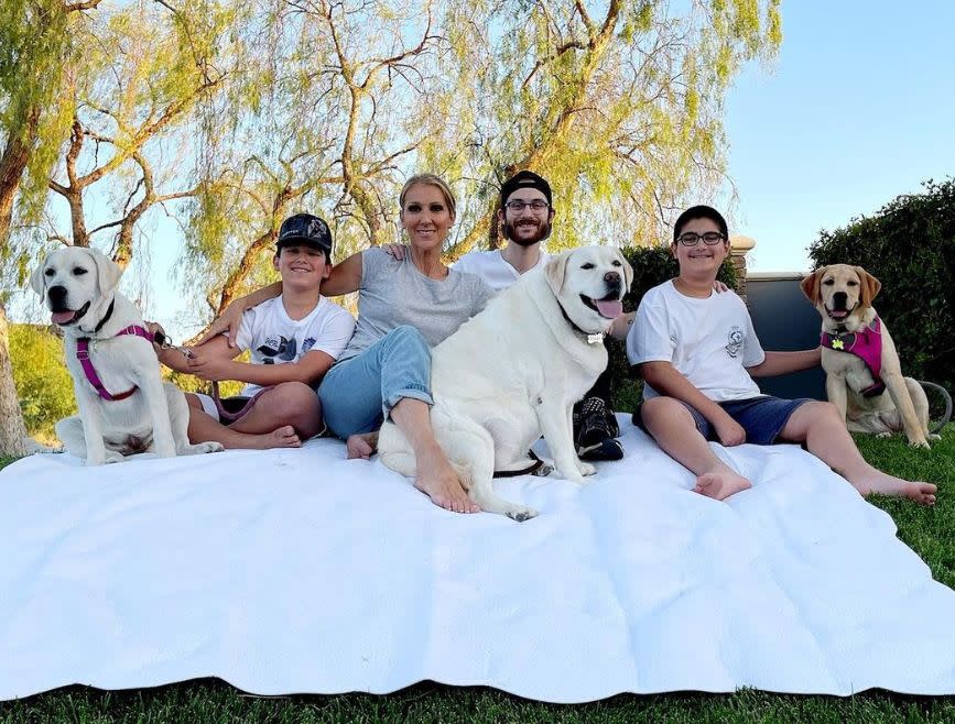 A family sat together