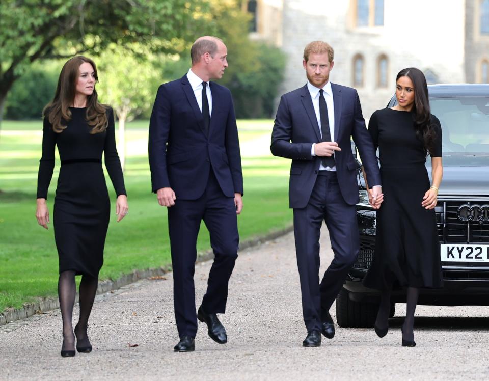 Kate, William, Harry, and Meghan outside Windsor Castle on September 10