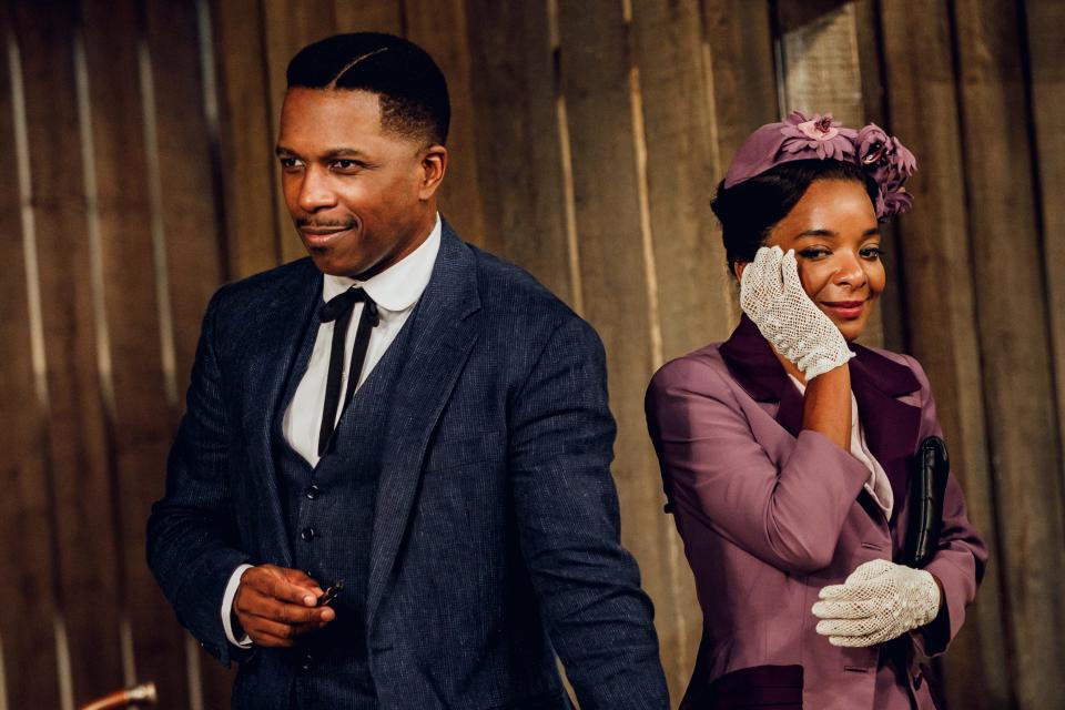 Leslie Odom Jr., left, and Kara Young star in the first Broadway revival of Ossie Davis’s “Purlie Victorious,” which first opened in 1961.