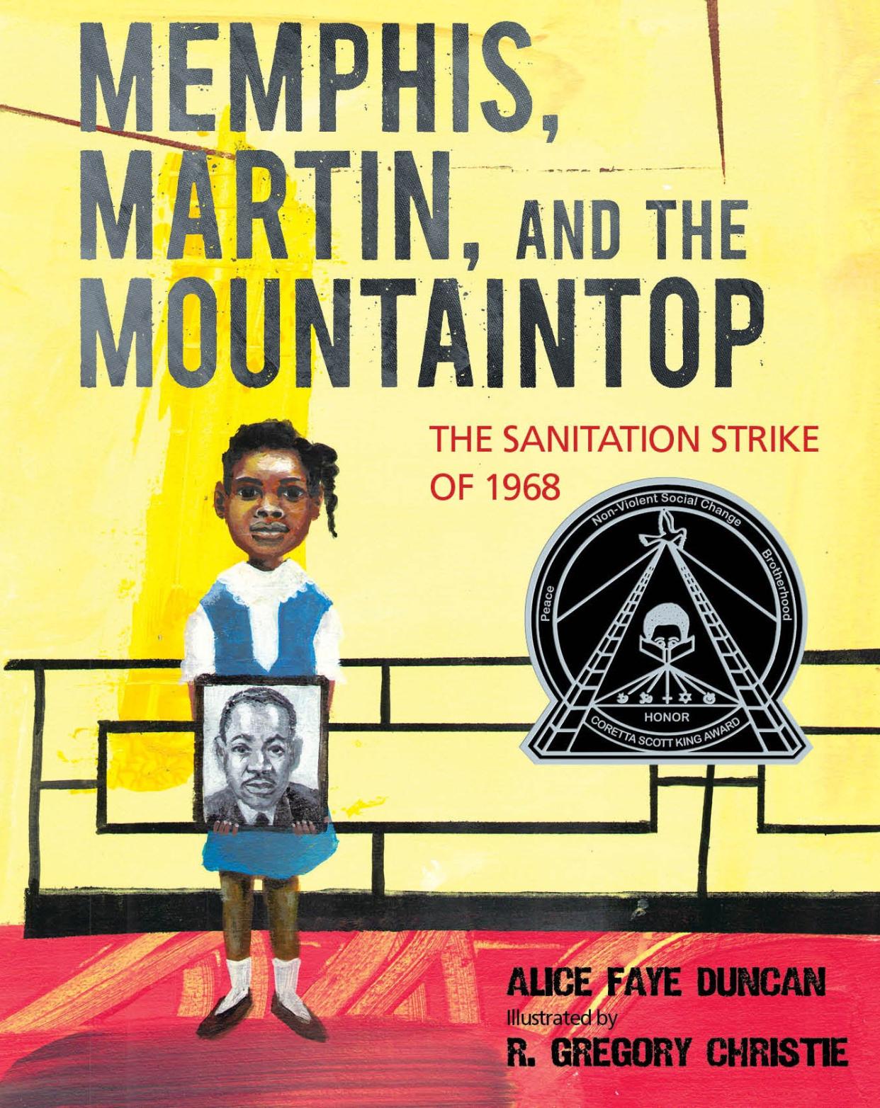 The cover of Alice Faye Duncan's "Memphis, Martin, and the Mountaintop" — one of 47 books that Duval County Public Schools returned to the distributor.